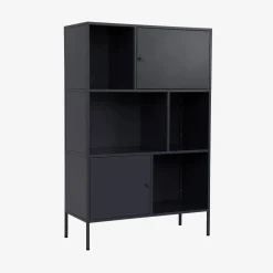 Aparador, mueble de almacenamiento industrial de metal con 6 compartimentos