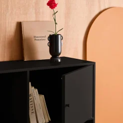 Aparador, mueble de almacenamiento industrial de metal con 6 compartimentos