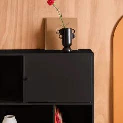 Aparador, mueble de almacenamiento industrial de metal con 6 compartimentos