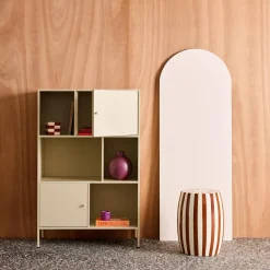 Aparador, mueble de almacenamiento industrial de metal con 6 compartimentos