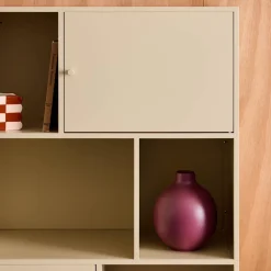 Aparador, mueble de almacenamiento industrial de metal con 6 compartimentos