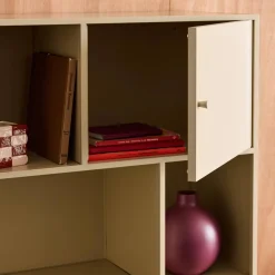 Aparador, mueble de almacenamiento industrial de metal con 6 compartimentos