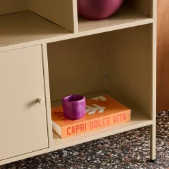 Aparador, mueble de almacenamiento industrial de metal con 6 compartimentos