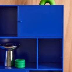 Aparador, mueble de almacenamiento industrial de metal con 6 compartimentos