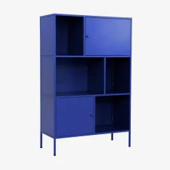 Aparador, mueble de almacenamiento industrial de metal con 6 compartimentos