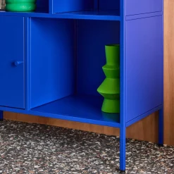 Aparador, mueble de almacenamiento industrial de metal con 6 compartimentos