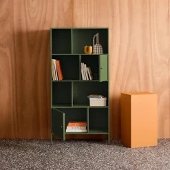 Aparador, mueble de almacenamiento industrial de metal con 8 compartimentos