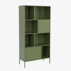 Aparador, mueble de almacenamiento industrial de metal con 8 compartimentos