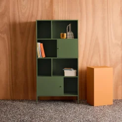 Aparador, mueble de almacenamiento industrial de metal con 8 compartimentos