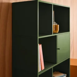 Aparador, mueble de almacenamiento industrial de metal con 8 compartimentos