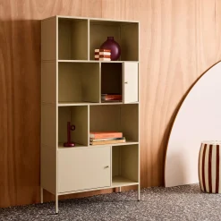 Aparador, mueble de almacenamiento industrial de metal con 8 compartimentos