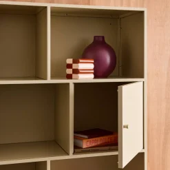Aparador, mueble de almacenamiento industrial de metal con 8 compartimentos