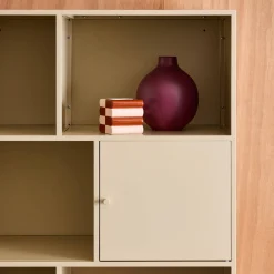 Aparador, mueble de almacenamiento industrial de metal con 8 compartimentos