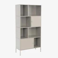 Aparador, mueble de almacenamiento industrial de metal con 8 compartimentos