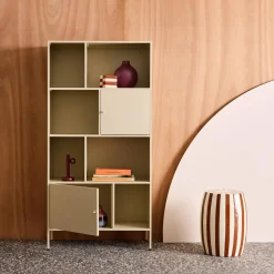 Aparador, mueble de almacenamiento industrial de metal con 8 compartimentos