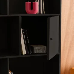 Aparador, mueble de almacenamiento industrial de metal con 8 compartimentos