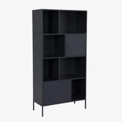 Aparador, mueble de almacenamiento industrial de metal con 8 compartimentos