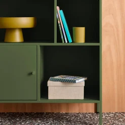 Aparador, mueble de almacenamiento industrial de metal con 6 compartimentos