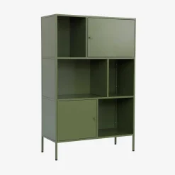 Aparador, mueble de almacenamiento industrial de metal con 6 compartimentos