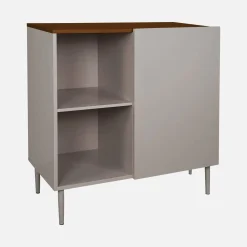 Aparador, mueble de almacenamiento de metal y decoración de madera 1 puerta, 80cm