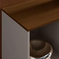 Aparador, mueble de almacenamiento de metal y decoración de madera 1 puerta, 80cm