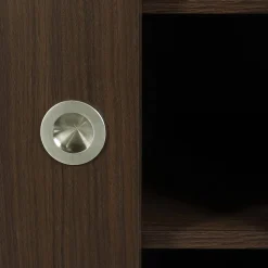 Aparador vintage de madera y acero inoxidable con 2 puertas, 150 cm