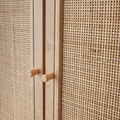 Armario de 2 puertas de caña y efecto madera