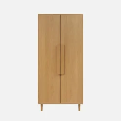 Armario vestidor con efecto madera, 2 puertas y barra para colgar