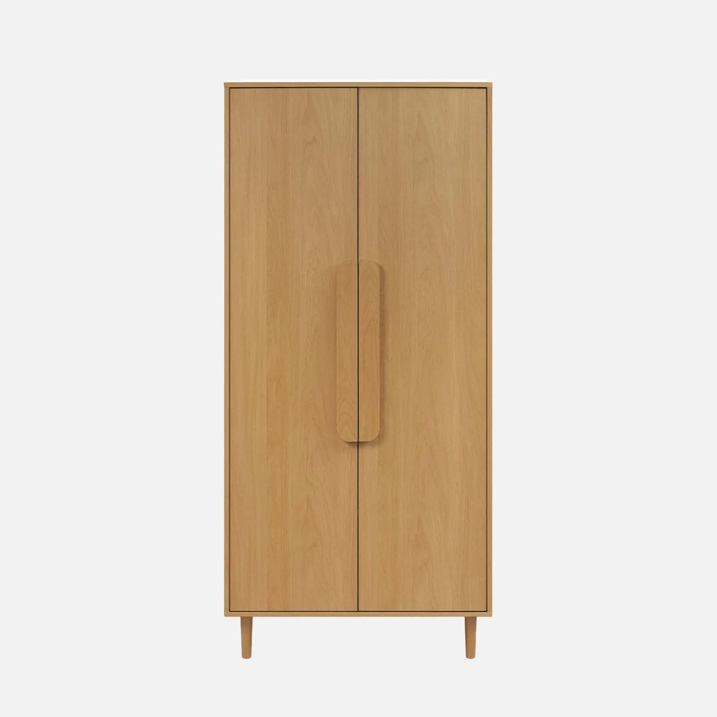 Armario vestidor con efecto madera, 2 puertas y barra para colgar