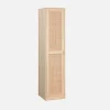 Armario vestidor efecto madera y caña con 1 puerta y 5 estantes
