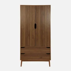 Armario vestidor vintage, decoración en madera, 2 puertas