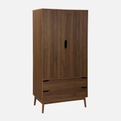 Armario vestidor vintage, decoración en madera, 2 puertas