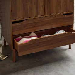 Armario vestidor vintage, decoración en madera, 2 puertas