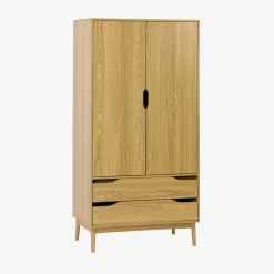 Armario vestidor vintage, decoración en madera, 2 puertas