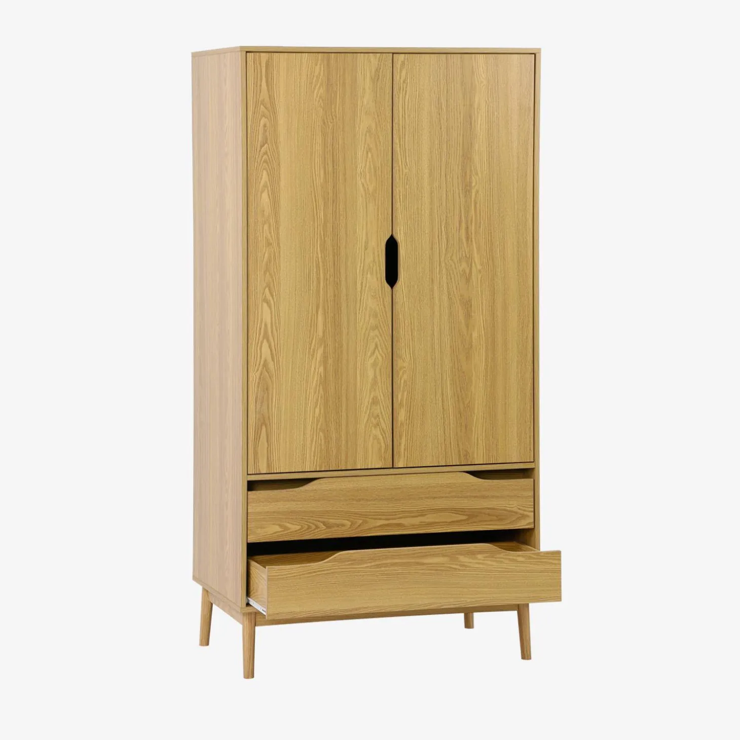 Armario vestidor vintage, decoración en madera, 2 puertas