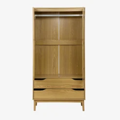 Armario vestidor vintage, decoración en madera, 2 puertas