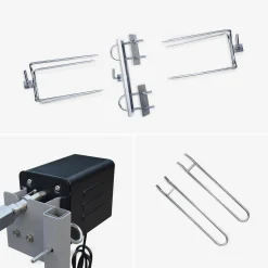 Asador de carbón con espetón eléctrico