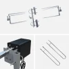 Asador de carbón motorizado inclinable de acero inoxidable con espetón y funda