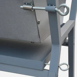 Asador de carbón motorizado inclinable de acero inoxidable con espetón y funda