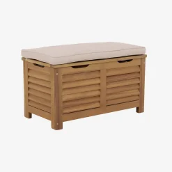 Baúl de jardín en madera de acacia, 63L