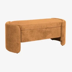 Banco baúl, pie de cama contemporáneo de tela simple
