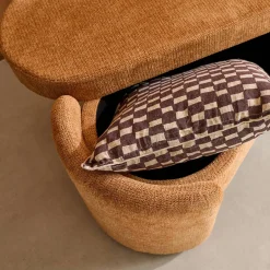 Banco baúl, pie de cama contemporáneo de tela simple