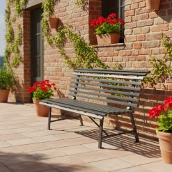 Banco de jardín de acero para 2 personas