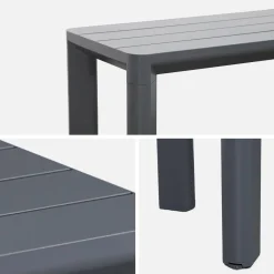 Banco de jardín de aluminio de 4 plazas