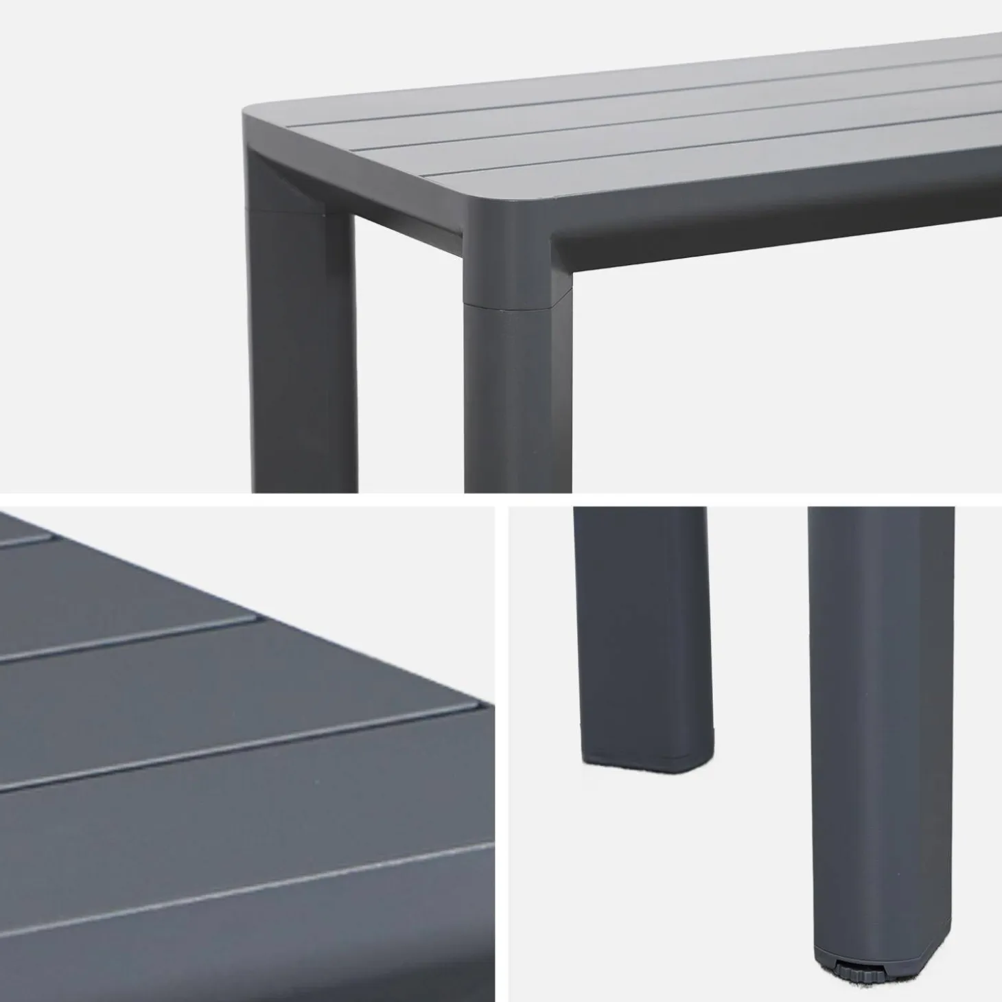 Banco de jardín de aluminio de 4 plazas