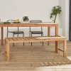 Banco de madera clara, 140cm