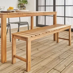 Banco de madera clara, 140cm