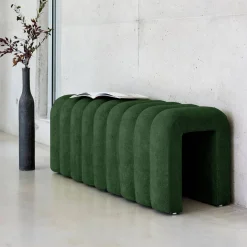 Banco, pie de cama contemporáneo de tela