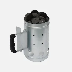 Barbacoa de carbón con chimenea de encendido