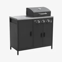 Barbacoa de gas con 3 quemadores, 3 puertas y termómetro